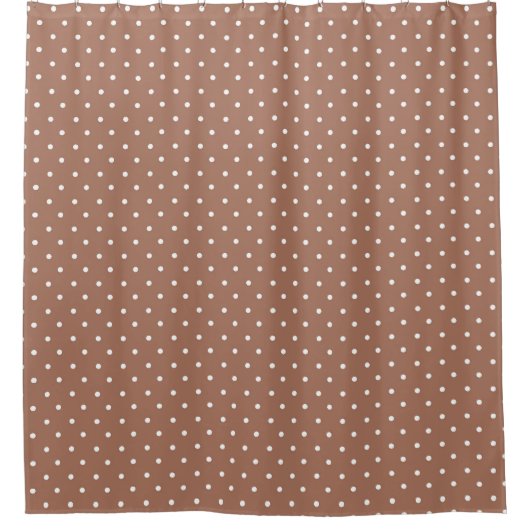 Seamless medium brown polka dot  pattern douchegordijn (Voorkant)