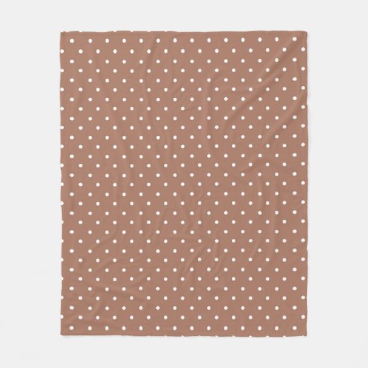 Seamless medium brown polka dot  pattern fleece deken (Voorkant)
