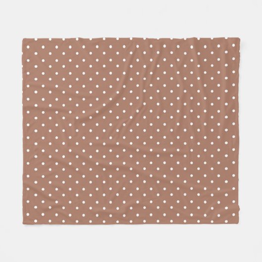 Seamless medium brown polka dot  pattern fleece deken (Voorkant (Horizontaal))
