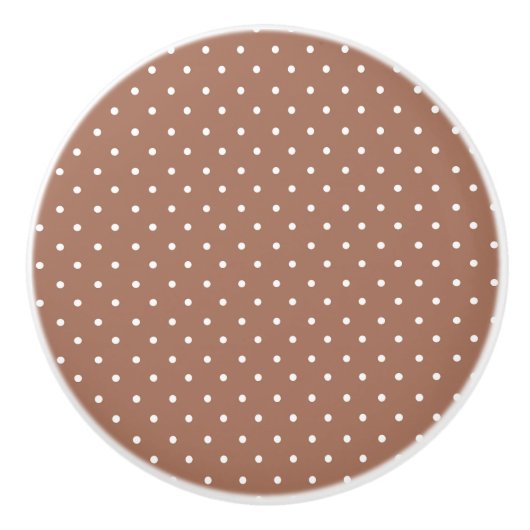 Seamless medium brown polka dot pattern keramische knop (Voorkant)
