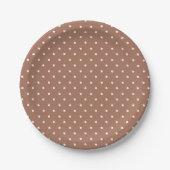 Seamless medium brown polka dot  pattern papieren bordje (Voorkant)