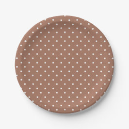 Seamless medium brown polka dot  pattern papieren bordje