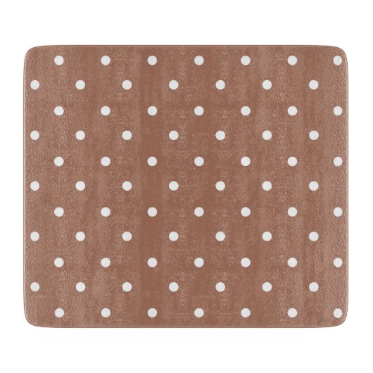 Seamless medium brown polka dot  pattern snijplank (Voorkant)