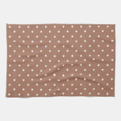 Seamless medium brown polka dot  pattern theedoek (Horizontaal)