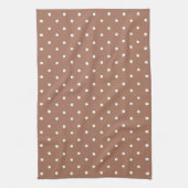 Seamless medium brown polka dot  pattern theedoek (Verticaal)