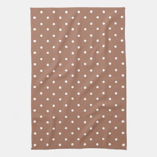 Seamless medium brown polka dot  pattern theedoek (Verticaal)