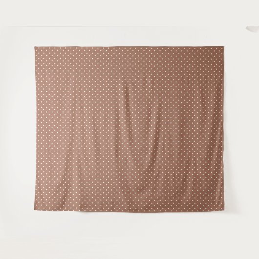 Seamless medium brown polka dot  pattern wandkleed (Voorkant (horizontaal))