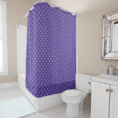 Seamless medium purple polka dot pattern douchegordijn (In situ)