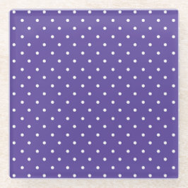 Seamless  medium purple polka dot pattern glazen onderzetter