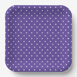 Seamless  medium purple polka dot pattern papieren bordje