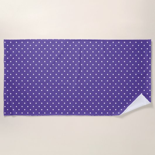 Seamless  medium purple polka dot pattern strandlaken (Voorkant)