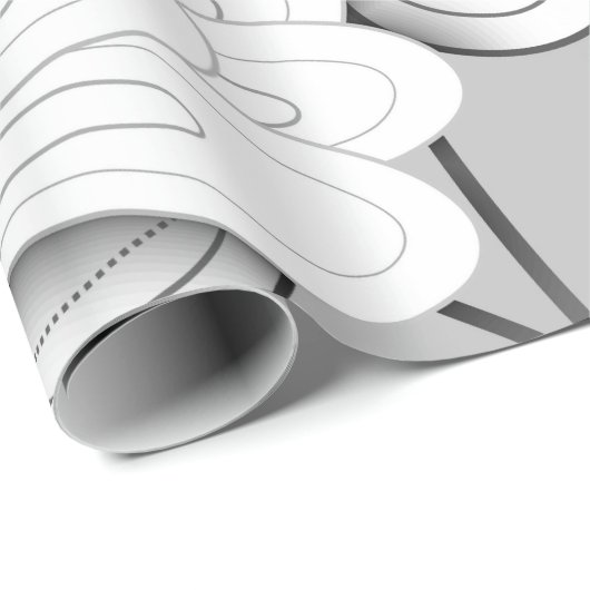 Seamless Monochrome Floral Pattern. Hand Drawn Flo Cadeaupapier (Rol Hoek)