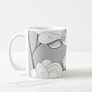 Seamless Monochrome Floral Pattern. Hand Drawn Flo Koffiemok