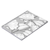 Seamless Monochrome Floral Pattern. Hand Drawn Flo Notitieboek (Linkerzijde)