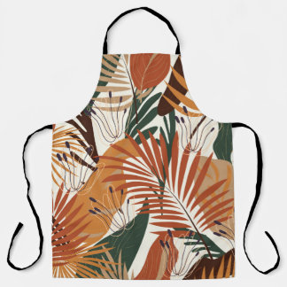 Seamless natural pattern, abstract plants and flow schort