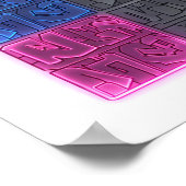 Seamless Neon Lit Graffiti Wallpaper Pattern Poster (Hoek)