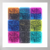 Seamless Neon Lit Graffiti Wallpaper Pattern Poster (Voorkant)