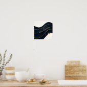 Seamless Opulent Flow Onyx and Gold Pattern Poster (Keuken)