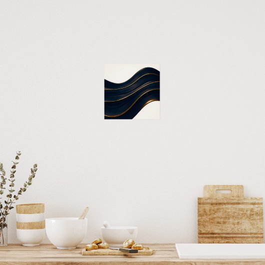 Seamless Opulent Flow Onyx and Gold Pattern Poster (Keuken)