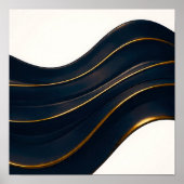 Seamless Opulent Flow Onyx and Gold Pattern Poster (Voorkant)