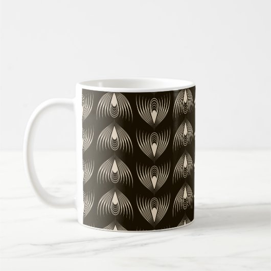 Seamless ornamental pattern. Repeating monochrome Koffiemok (Links)