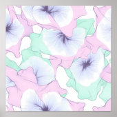 Seamless Pastel Lace Layering Fabric and Paper Poster (Voorkant)