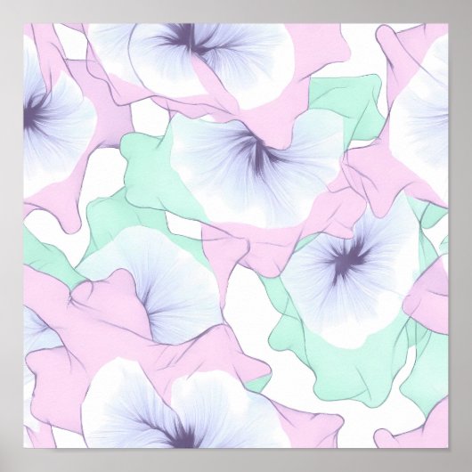 Seamless Pastel Lace Layering Fabric and Paper Poster (Voorkant)