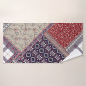 Seamless patchwork pattern on navy patchwork, abst badhanddoek (Badhanddoek)