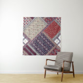 Seamless patchwork pattern on navy patchwork, abst wandkleed (In Situ (horizontaal))