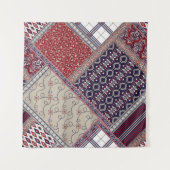 Seamless patchwork pattern on navy patchwork, abst wandkleed (Voorkant)