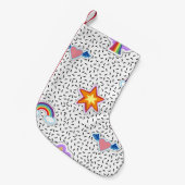 Seamless pattern background with patch cartoon sta kleine kerstsok (Voorkant (Hangend))