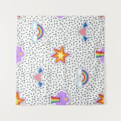 Seamless pattern background with patch cartoon sta wandkleed (Voorkant (horizontaal))