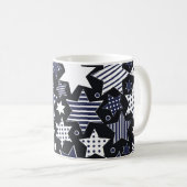 Seamless pattern background with stylized starspat koffiemok (Voorkant rechts)