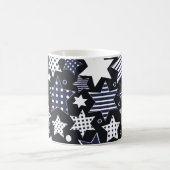 Seamless pattern background with stylized starspat koffiemok (Center)