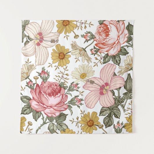 Seamless pattern. Beautiful pinoming realisti Wandkleed (Voorkant)