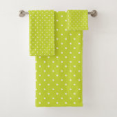 Seamless pattern  bright lime polka dot pattern bad handdoek (Insitu)