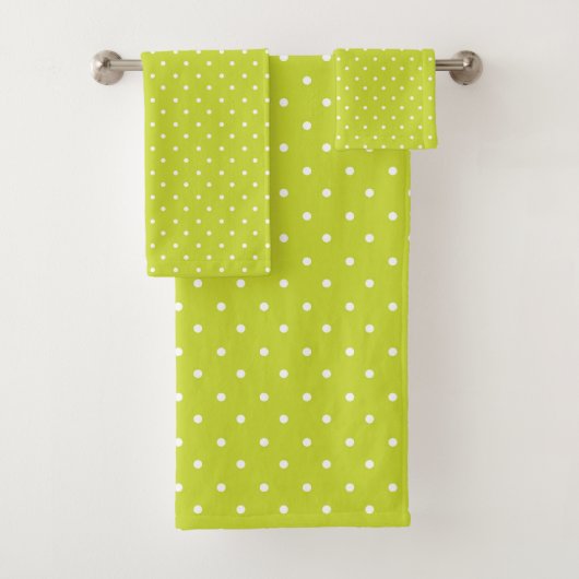 Seamless pattern  bright lime polka dot pattern bad handdoek (Insitu)