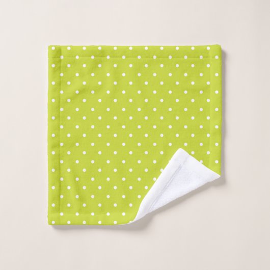 Seamless pattern  bright lime polka dot pattern bad handdoek (Wasdoekje)