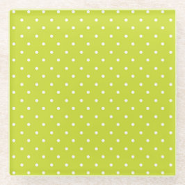 Seamless pattern  bright lime polka dot pattern glazen onderzetter