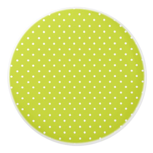 Seamless pattern  bright lime polka dot pattern keramische knop (Voorkant)