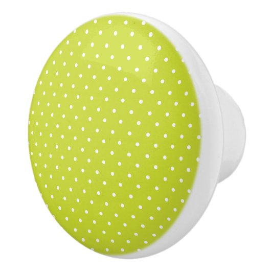 Seamless pattern  bright lime polka dot pattern keramische knop (Rechts)