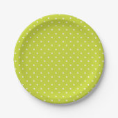 Seamless pattern  bright lime polka dot pattern papieren bordje (Voorkant)
