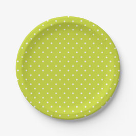 Seamless pattern  bright lime polka dot pattern papieren bordje