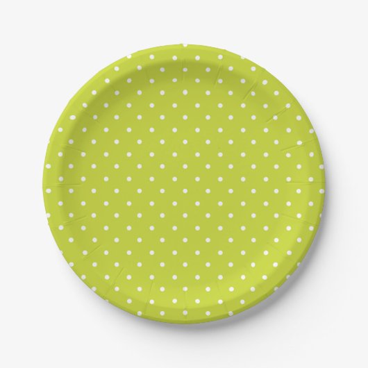 Seamless pattern  bright lime polka dot pattern papieren bordje (Voorkant)