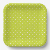 Seamless pattern  bright lime polka dot pattern papieren bordje (Voorkant)