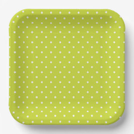 Seamless pattern  bright lime polka dot pattern papieren bordje