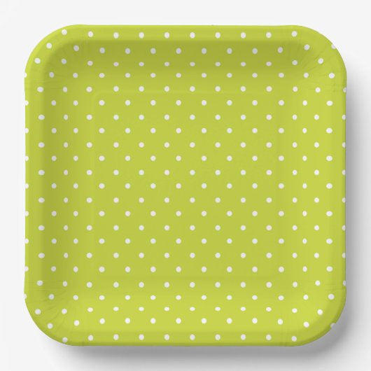 Seamless pattern  bright lime polka dot pattern papieren bordje (Voorkant)