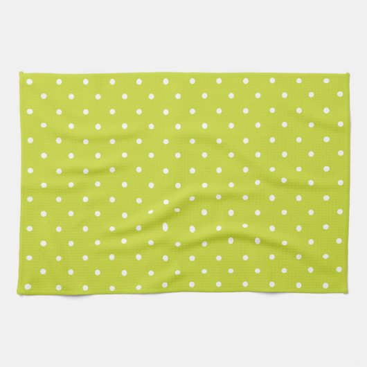 Seamless pattern  bright lime polka dot pattern theedoek (Horizontaal)
