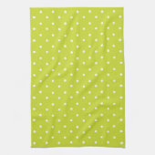 Seamless pattern  bright lime polka dot pattern theedoek (Verticaal)