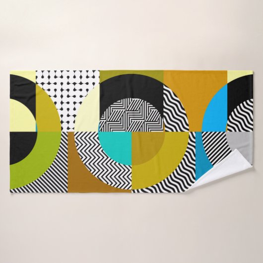 Seamless pattern. Circles pattern in geometric col Badhanddoek (Badhanddoek)